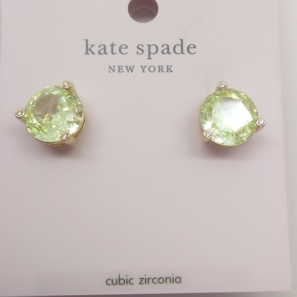 kate spade Pale Green Crystal Stud Earrings